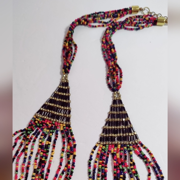 Charming Charlie Colorful Seed Bead Necklace and Earrings New - Picture 6 of 14